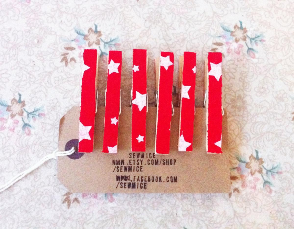 Fabric Covered Clothes Pegs
